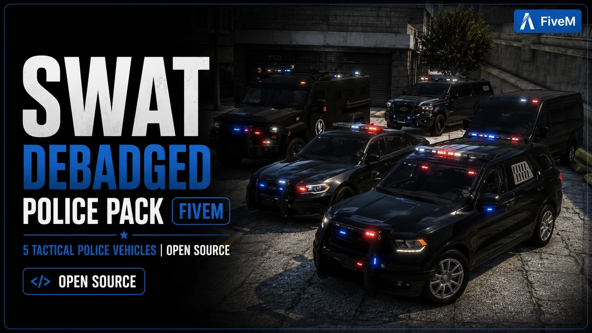 SWAT Debadged Police Pack FiveM | 5 Tactical Police Vehicles | Open Source
